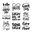 earth day concept - decorative handdrawn lettering vector image vector image