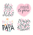 fathers day spanish quotes set vector image
