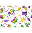 mardi gras party seamless pattern vector image
