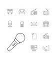 13 communication icons vector image vector image