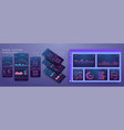 flat design responsive management and dashbord vector image vector image