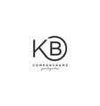 initial kb letter logo with circle template vector image