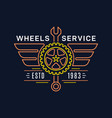 tire and wheel service badge design stock vector image vector image