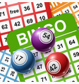 bingo balls on a background cards vector image vector image