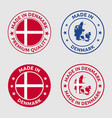 made in denmark stamp set kingdom vector image vector image