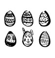 set hand drawn easter eggs sketches vector image vector image