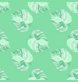 hand drawn embroidery monstera leaves tropical vector image vector image