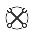 vintage garage crossed wrenches symbol design vector image