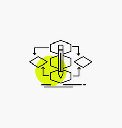 Algorithm design method model process flat icon Vector Image