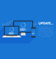 computer laptop and smartphone with update vector image