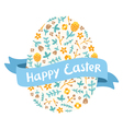 easter floral egg greetings vector image vector image