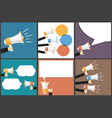 hand with megaphone flat images set vector image