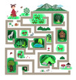 labyrinth with girl that should find vector image
