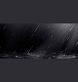 rain falling water drops and puddle ripples vector image
