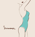 beautiful woman body in swimsuit vector image