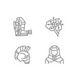 cyberpunk augmentations linear icons set vector image vector image