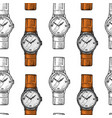 wristwatch seamless pattern or wristlet watch vector image