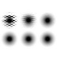 circular retro halftone radial gradient style set vector image