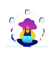 freelance worker - modern flat design style vector image