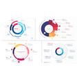 set circle chart designs modern vector image