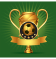 soccer golden award trophy and medal vector image vector image
