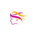 beauty spa logo design template woman silhouette vector image