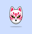 cute kitsune mask icon vector image