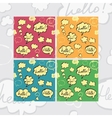 hello and hi speech bubbles seamless pattern set vector image vector image