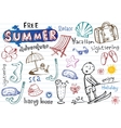 summer doodles vector image
