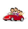happy family travelling by car journey travel vector image