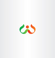 letter w red green logo symbol vector image vector image