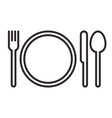 plate fork knife and spoon sign vector image vector image