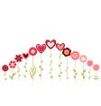 hearts and flowers vector image