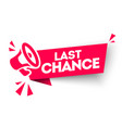 last chance advertising sign with megaphone vector image vector image