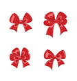 red shiny gift bows collection vector image vector image