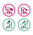 worsening and growing charts with arrows vector image
