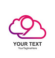 creative abstract number nine cloud logo design vector image vector image