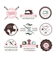handmade workshop logo vintage vector image