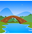 landscape with bridge vector image vector image