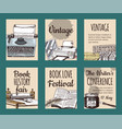 old books with ink quill feather pen and inkwell vector image vector image