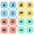 set of simple new year icons vector image