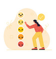 woman with positive thinking concept vector image vector image