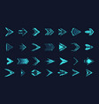 hud arrows hologram sci-fi arrow or futuristic vector image vector image