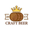 craft beer logo with a barrel vector image