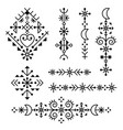 geometric nordic tribal line art design set vector image
