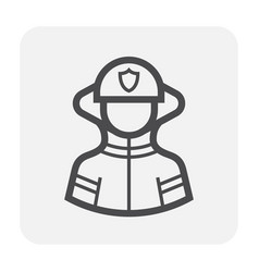Firefighter isolated colored icon set Royalty Free Vector