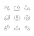 startup linear icons on white background project vector image