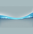 transparent water surface realistic wave splash vector image
