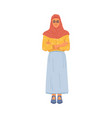modern muslim women fashion style uae citizen vector image