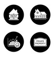 real estate market glyph icons set vector image vector image